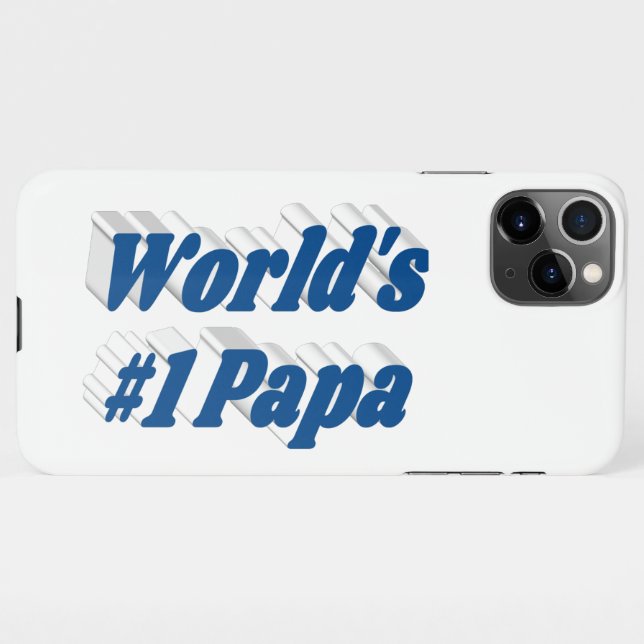 11Pro Max Coque iphone de texte bleu mer Papa (Dos Horizontal)
