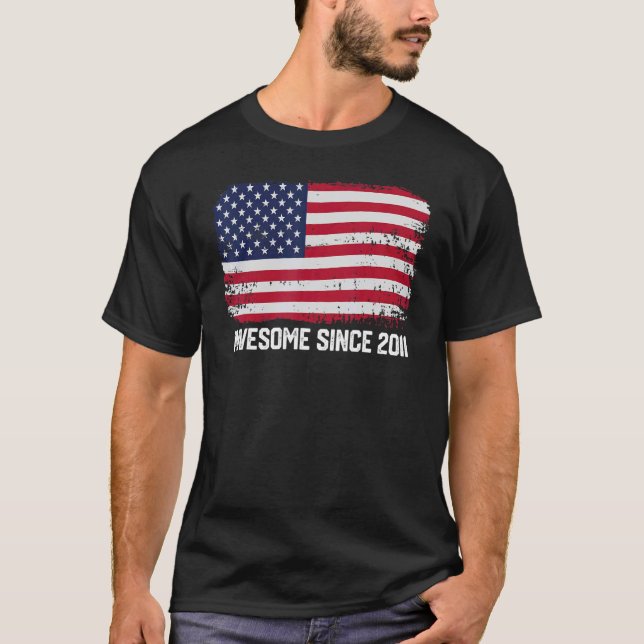 11st Birthday  Vintage  Awesome Since 2011 T-Shirt (Front)