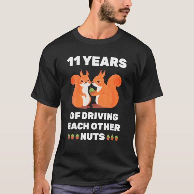 11Th 11-Year Wedding Anniversary Funny Couple For T-Shirt (Front)