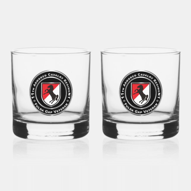11th ACR Armoured Cavalry Fulda Gap Whiskey Glass (Front)