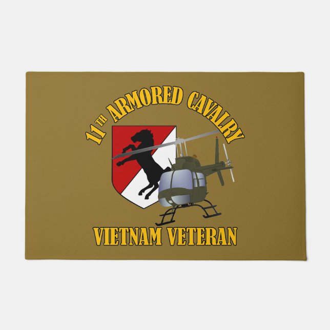 11th ACR - OH58 -- I Rode With The Blackhorse Doormat (Front)