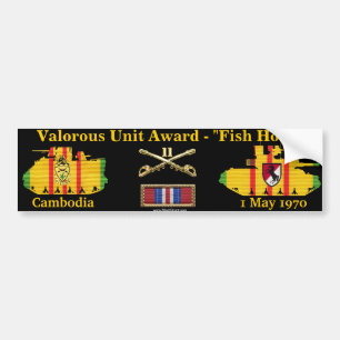 11th ACR Valorous Unit - Cambodia "Fish Hook" Bumper Sticker