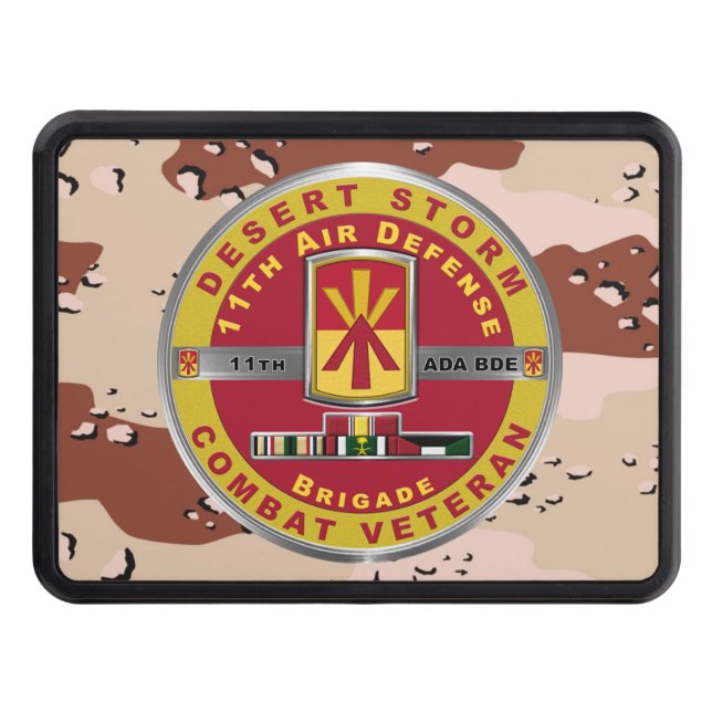 11th Air Defence Brigade Desert Storm Veteran Trailer Hitch Cover (Front)
