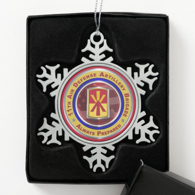 11th Air Defence Brigade  Snowflake Pewter Christmas Ornament (Box)