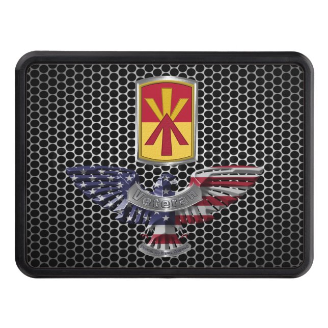 11th Air Defence Brigade with American Eagle Trailer Hitch Cover (Front)