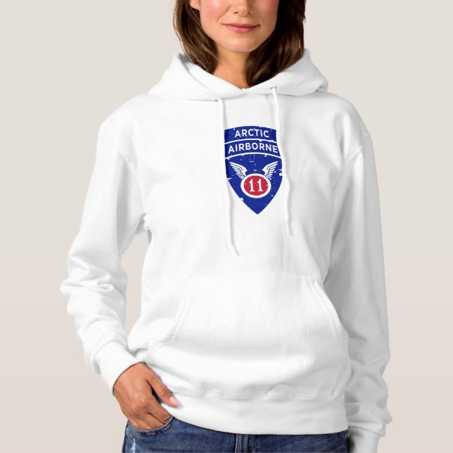 11th Airborne Division "Arctic Angels" Distressed Hoodie (Front)