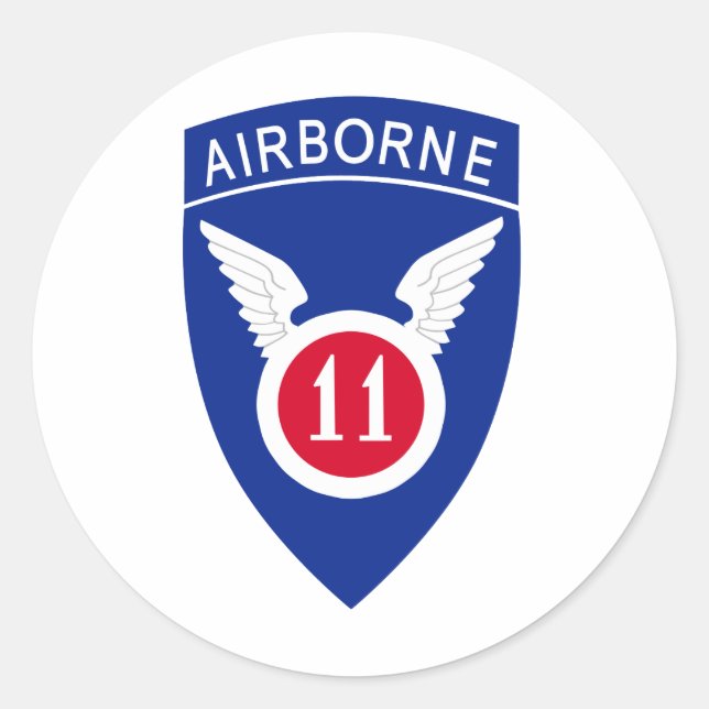 11th Airborne Division Classic Round Sticker (Front)