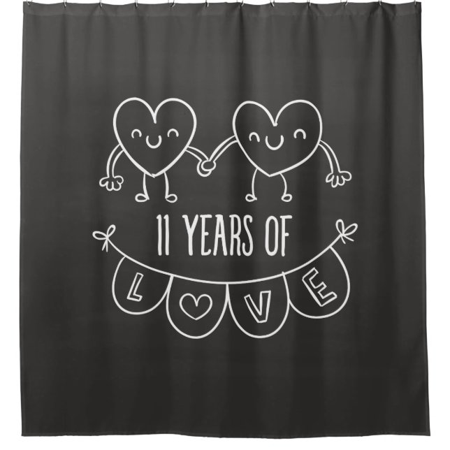 11th Anniversary Gift Chalk Hearts (Front)