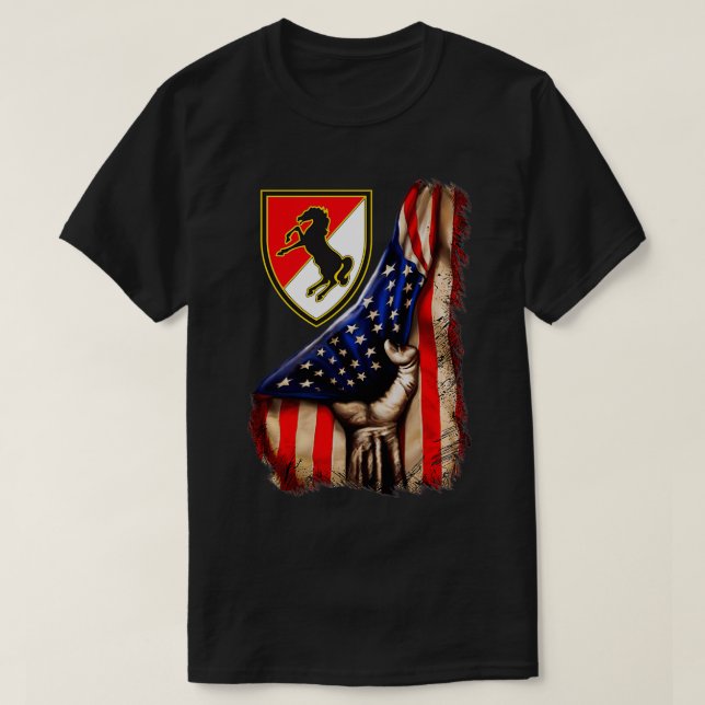 11th Armored Cavalry Regiment (11th ACR) American  T-Shirt (Design Front)