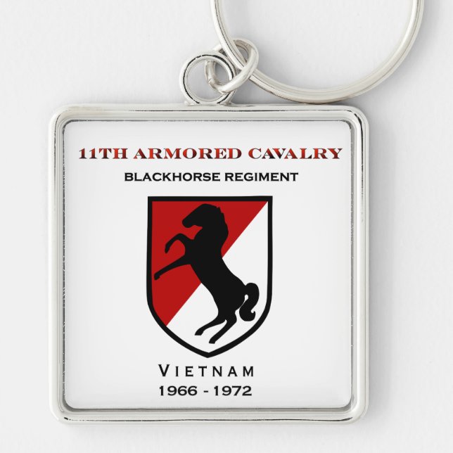 11th Armoured Cavalry Blackhorse Patch Keychain (Front)
