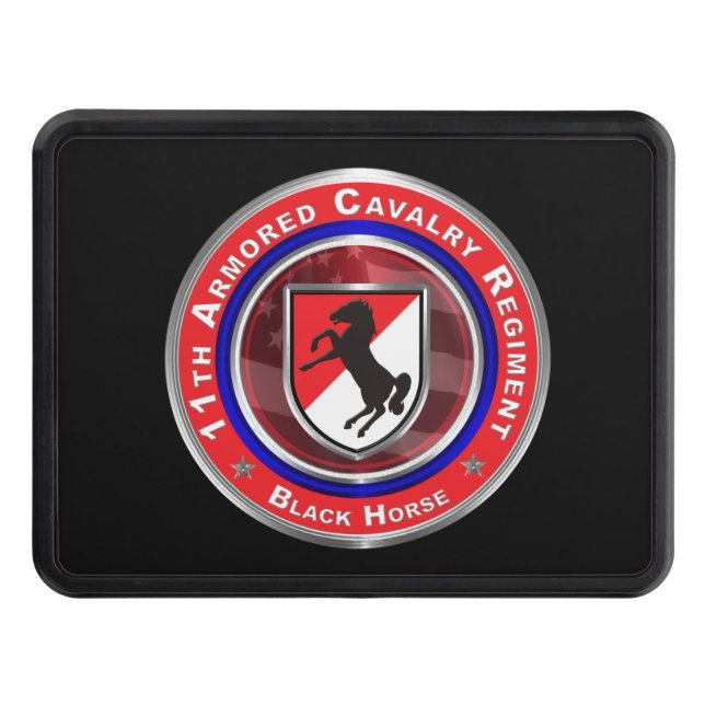11th Armoured Cavalry Regiment Awesome Design Trailer Hitch Cover (Front)
