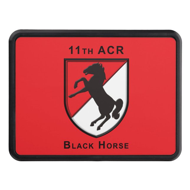 11th Armoured Cavalry Regiment “Black Horse” Trailer Hitch Cover (Front)