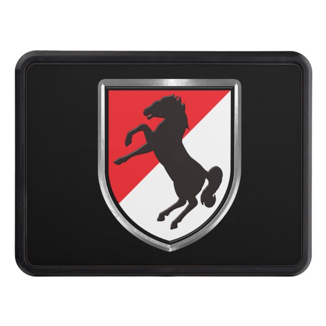 11th Armoured Cavalry Regiment “Black Horse” Trailer Hitch Cover (Front)