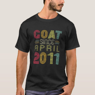 11Th Birthday 11 Years Old Vintage GOAT Since Apri T-Shirt