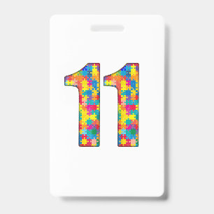 11th Birthday Autism Insert For Boy Girl Badge