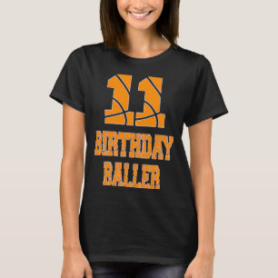 11th Birthday Baller Boy 11 Years Old Basketball T T-Shirt