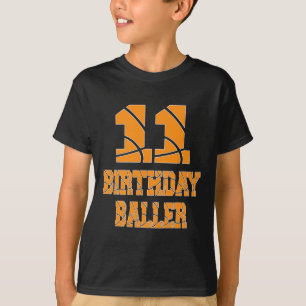 11th Birthday Baller Boy 11 Years Old Basketball T T-Shirt