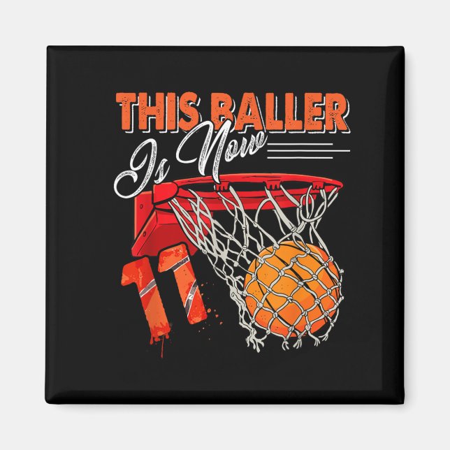 11th Birthday Basball Magnet (Front)