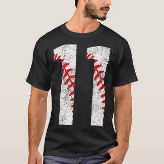 11th Birthday Baseball Big Number Eleven 11 Year O T-Shirt