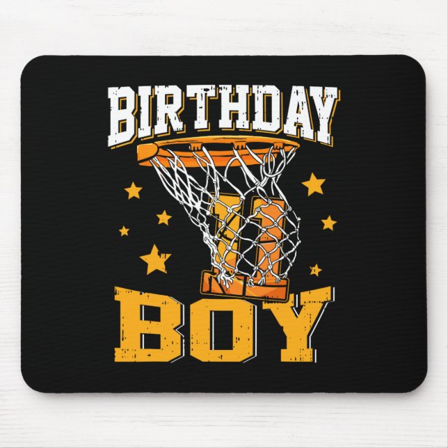 11th Birthday Basketball Boy 11 Year Old Basketbal Mouse Pad (Front)
