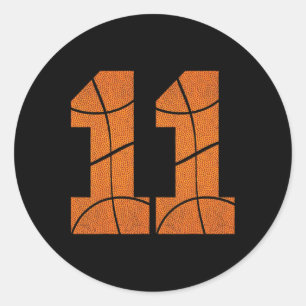 11th Birthday Basketball Boys Kids  Classic Round Sticker