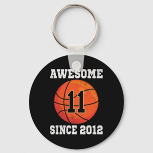 11th Birthday Basketball Lover 11 Years Old Vintag Keychain