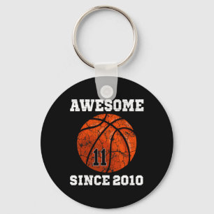 11th Birthday Basketball Lover Gift 11 Years Old V Keychain