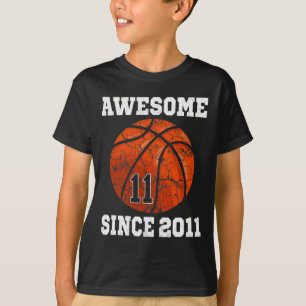 11th Birthday Basketball Player 11 Years Old Vinta T-Shirt