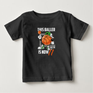 11th Birthday Basketball Player Funny 11 Years Old Baby T-Shirt