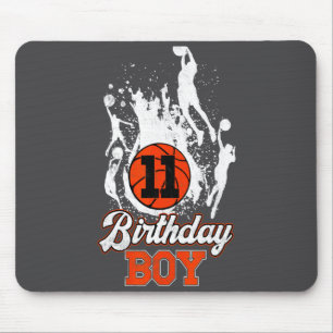 11th Birthday Basketball Theme Birthday Boy 11 Yrs Mouse Pad