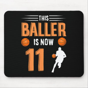 11th Birthday Basketball - This Baller Is Now 11  Mouse Pad