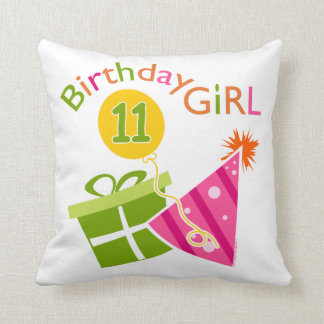 11th Birthday - Birthday Girl Throw Pillow