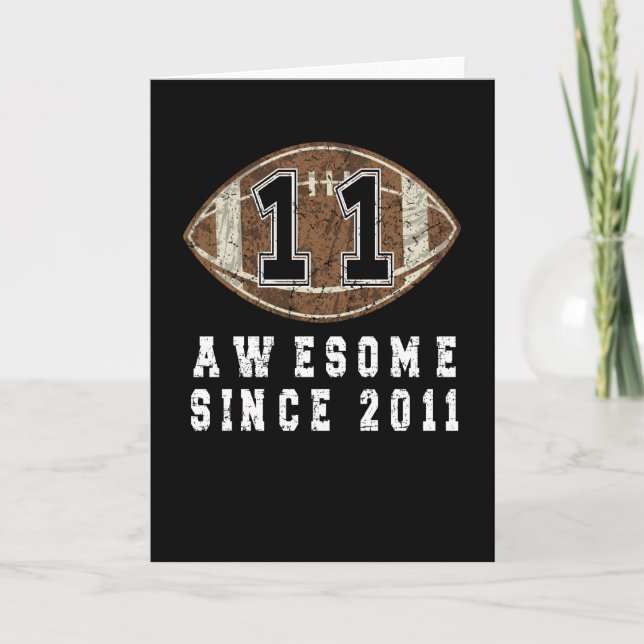 11th Birthday Born In 2011 Football Boy 11 Year Card (Front)
