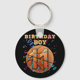 11th Birthday Boy 11 Years Old Basketball Players  Keychain