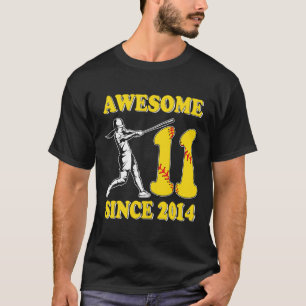 11th Birthday Boy Awesome Since 2014 Softll 11 Yea T-Shirt