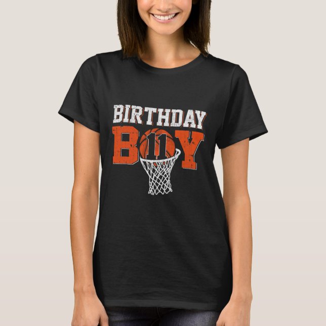 11th Birthday Boy Bysketbyll Lover 11 Years Old Bd T-Shirt (Front)