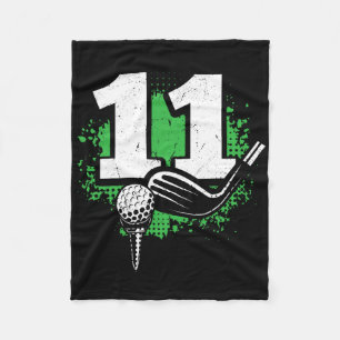 11th Birthday Boy Golf Player Golf 11 Years Old Fleece Blanket