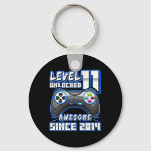 11th Birthday Boy Level 11 Gamer 11 Year Video Gam Keychain