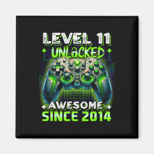 11th Birthday Boy Level 11 Gamer 11 Year Video Gam Magnet