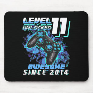 11th Birthday Boy Level 11 Gamer 11 Year Video Gam Mouse Pad