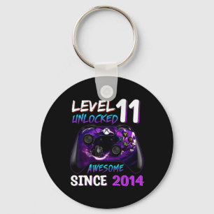 11th Birthday Boy Level 11 Unlocked Awesome Since Keychain