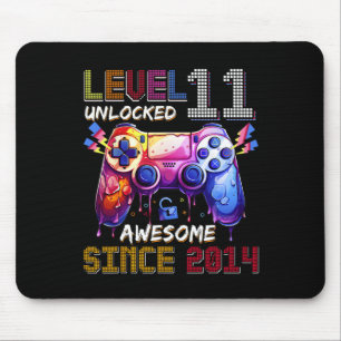 11th Birthday Boy Level 11 Unlocked Awesome Since Mouse Pad
