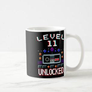 11th Birthday Boy Level 11 Unlocked Funny Video Ga Coffee Mug
