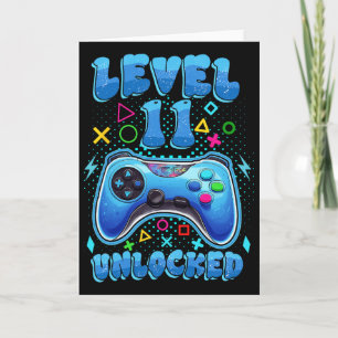 11th Birthday Boy Level 11 Unlocked Video Gamer 11 Card