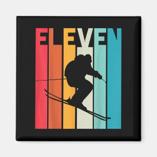 11th Birthday Boy Retro Ski Lover Skier 11 Years O Magnet