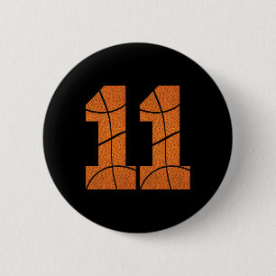 11th Birthday Bysketbyll Boys Kids 2 Inch Round Button
