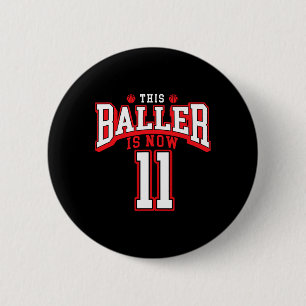 11th Birthday Bysketbyll Lover 11 Years Old Bday  2 Inch Round Button