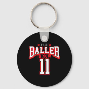 11th Birthday Bysketbyll Lover 11 Years Old Bday Keychain