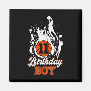 11th Birthday Bysketbyll Theme Birthday Boy 11 Yrs Magnet