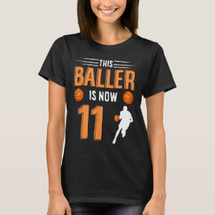 11th Birthday Bysketbyll - This Byller Is Now 11 T-Shirt